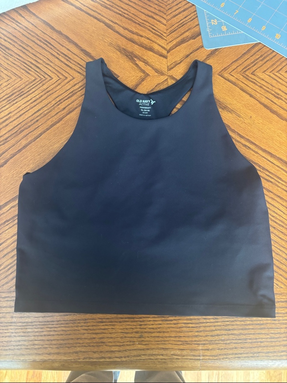 Old Navy Black High-Neck Racerback Crop Tank